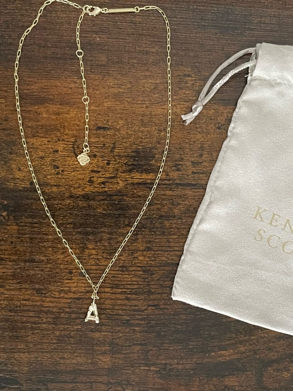 Kendra Scott Gold Letter A Pendant Necklace - Picture 3 of 3
